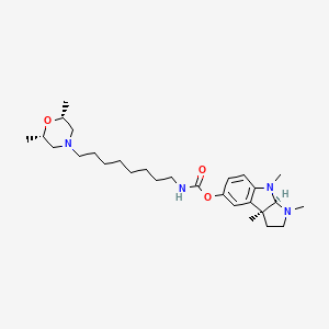 molecular formula C19H18F2N8OS B1676551 5-O-[8-(cis-2,6-dimethylmorpholino)octylcarbamoyl]eseroline CAS No. 154619-51-9