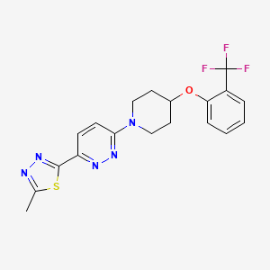 molecular formula C19H18F3N5OS B1676552 MF-438 CAS No. 921605-87-0