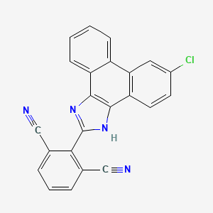 molecular formula C23H11ClN4 B1676555 2-(9-Chloro-1h-Phenanthro[9,10-D]imidazol-2-Yl)benzene-1,3-Dicarbonitrile CAS No. 892549-43-8