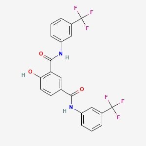 molecular formula C22H20F6N2O3 B1676601 m-Isophthalotoluidide, alpha,alpha,alpha,alpha',alpha',alpha'-hexafluoro-4-hydroxy- CAS No. 29114-45-2