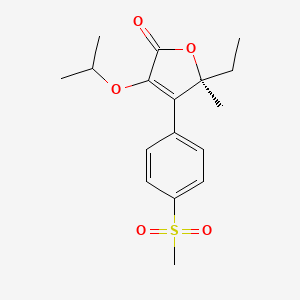 molecular formula C17H22O5S B1676611 5-Ethyl-3-isopropoxy-4-(4-methanesulfonyl-phenyl)-5-methyl-5H-furan-2-one CAS No. 189954-93-6