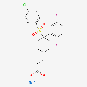molecular formula C21H20ClF2NaO4S B1676612 MK-0752 sodium CAS No. 656810-87-6