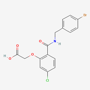 molecular formula C16H13BrClNO4 B1676613 {2-[(4-Bromobenzyl)carbamoyl]-5-Chlorophenoxy}acetic Acid CAS No. 314297-32-0