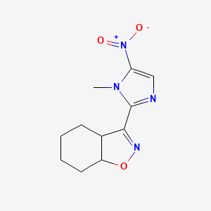 molecular formula C11H14N4O3 B1676621 3a,4,5,6,7,7a-Hexahydro-3-(1-methyl-5-nitroimidazol-2-yl)-1,2-benzisoxazole CAS No. 33450-08-7