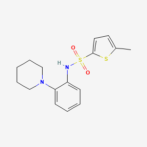 molecular formula C16H20N2O2S2 B1676625 5-甲基-N-(2-(哌啶-1-基)苯基)噻吩-2-磺酰胺 CAS No. 1062271-24-2