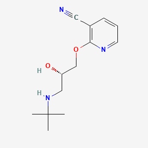 molecular formula C13H19N3O2 B1676627 (S)-2-(3-tert-Butylamino-2-hydroxypropoxy)-3-cyanopyridine CAS No. 65321-41-7