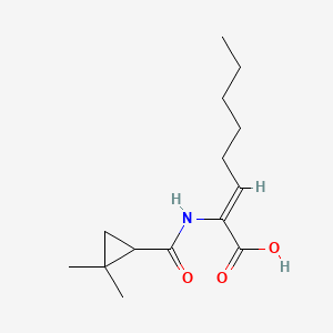 molecular formula C14H23NO3 B1676630 2-Octenoic acid, 2-(((2,2-dimethylcyclopropyl)carbonyl)amino)- CAS No. 85394-14-5