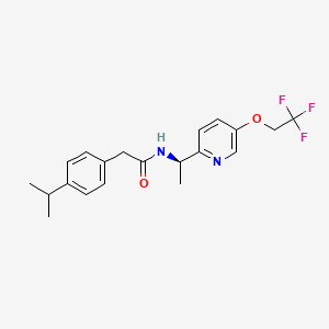 molecular formula C20H23F3N2O2 B1676635 (R)-2-(4-isopropylphenyl)-N-(1-(5-(2,2,2-trifluoroethoxy)pyridin-2-yl)ethyl)acetamide CAS No. 953778-58-0