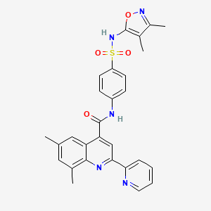 molecular formula C28H25N5O4S B1676639 N-[4-[(3,4-dimethyl-5-isoxazolyl)sulfamoyl]phenyl]-6,8-dimethyl-2-(2-pyridinyl)-4-quinolinecarboxamide CAS No. 713121-80-3