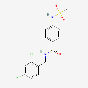 molecular formula C15H14Cl2N2O3S B1676647 N-[(2,4-二氯苯基)甲基]-4-[(甲磺酰氨基)苯甲酰胺 CAS No. 825658-06-8