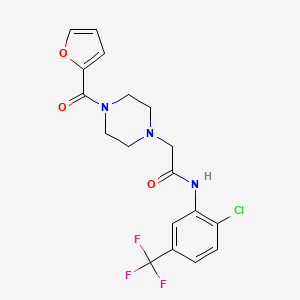 molecular formula C18H17ClF3N3O3 B1676650 N-[2-氯-5-(三氟甲基)苯基]-2-[4-(2-呋喃甲酰)哌嗪-1-基]乙酰胺 CAS No. 899713-86-1