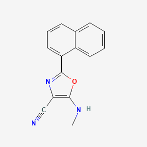 molecular formula C15H11N3O B1676651 5-(甲基氨基)-2-(1-萘基)-4-恶唑腈 CAS No. 847163-28-4