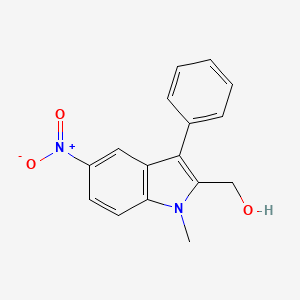 molecular formula C16H14N2O3 B1676652 (1-methyl-5-nitro-3-phenyl-1H-indol-2-yl)methanol CAS No. 89159-60-4