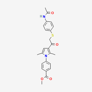 molecular formula C24H24N2O4S B1676656 Methyl 4-[3-[2-(4-acetamidophenyl)sulfanylacetyl]-2,5-dimethylpyrrol-1-yl]benzoate CAS No. 731006-86-3