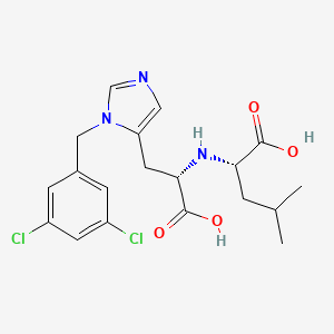 molecular formula C19H23Cl2N3O4 B1676667 (S,S)-2-{1-Carboxy-2-[3-(3,5-dichloro-benzyl)-3H-imidazol-4-YL]-ethylamino}-4-methyl-pentanoic acid CAS No. 305335-31-3
