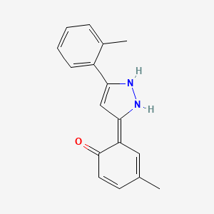 molecular formula C17H16N2O B1676671 (6E)-4-methyl-6-[5-(2-methylphenyl)-1,2-dihydropyrazol-3-ylidene]cyclohexa-2,4-dien-1-one 