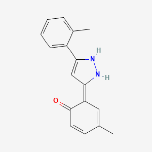 molecular formula C17H16N2O B1676671 (6E)-4-methyl-6-[5-(2-methylphenyl)-1,2-dihydropyrazol-3-ylidene]cyclohexa-2,4-dien-1-one CAS No. 1164497-58-8