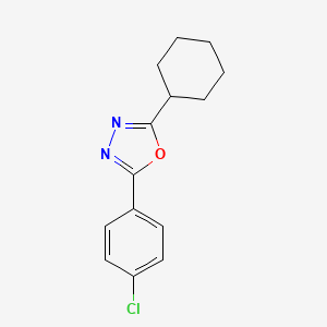 molecular formula C14H15ClN2O B1676673 2-(4-Chlorophenyl)-5-cyclohexyl-1,3,4-oxadiazole CAS No. 322666-76-2