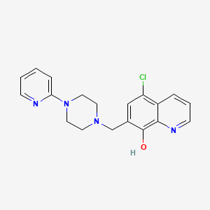 molecular formula C19H19ClN4O B1676676 5-Chloro-7-[(4-pyridin-2-ylpiperazin-1-yl)methyl]quinolin-8-ol CAS No. 315698-36-3