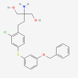 molecular formula C24H26ClNO3S B1676679 2-Amino-2-(2-(2-chloro-4-(3-benzyloxyphenylthio)phenyl)ethyl)-1,3-propanediol CAS No. 509092-16-4