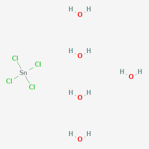 molecular formula Cl4H10O5Sn B167670 Stannane, tetrachloro-, pentahydrate CAS No. 10026-06-9