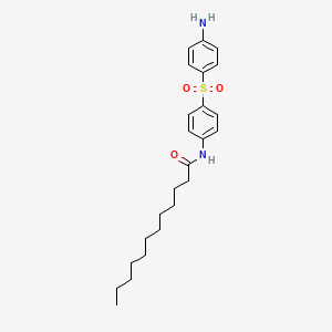 molecular formula C24H34N2O3S B1676724 Dodecanamide, N-(4-((4-aminophenyl)sulfonyl)phenyl)- CAS No. 21501-04-2