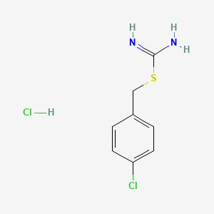 B1676775 Carbamimidothioic acid, (4-chlorophenyl)methyl ester, monohydrochloride CAS No. 544-47-8