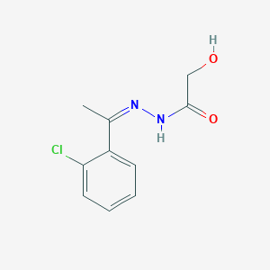 molecular formula C10H11ClN2O2 B1676776 Acetic acid, hydroxy-, (1-(2-chlorophenyl)ethylidene)hydrazide CAS No. 122432-93-3