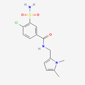 molecular formula C14H16ClN3O3S B1676815 4-chloro-N-((1,5-dimethyl-1H-pyrrol-2-yl)methyl)-3-sulfamoylbenzamide CAS No. 793731-95-0