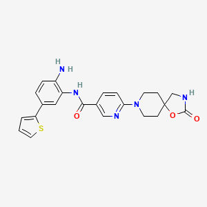 B1676818 N-(2-amino-5-(thiophen-2-yl)phenyl)-6-(2-oxo-1-oxa-3,8-diazaspiro[4.5]decan-8-yl)nicotinamide CAS No. 937727-03-2
