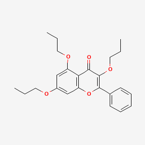 molecular formula C24H28O5 B1676820 2-Phenyl-3,5,7-tripropoxychromen-4-one CAS No. 176220-91-0