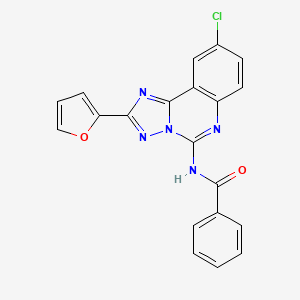 B1676826 N-(9-chloro-2-furan-2-yl-[1,2,4]triazolo[1,5-c]quinazolin-5-yl)benzamide CAS No. 183721-13-3