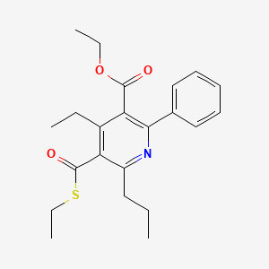 molecular formula C22H27NO3S B1676829 Ethyl 4-ethyl-5-ethylsulfanylcarbonyl-2-phenyl-6-propylpyridine-3-carboxylate 