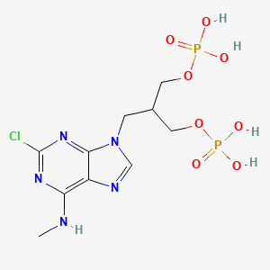 molecular formula C10H16ClN5O8P2 B1676835 [2-[(2-Chloro-6-methylaminopurin-9-yl)methyl]-3-phosphonooxypropyl] dihydrogen phosphate CAS No. 491611-43-9