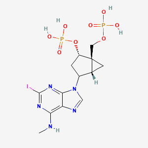 molecular formula C13H18IN5O8P2 B1676837 [(1r,2s,4s,5s)-4-[2-Iodo-6-(Methylamino)-9h-Purin-9-Yl]-2-(Phosphonooxy)bicyclo[3.1.0]hex-1-Yl]methyl Dihydrogen Phosphate CAS No. 779323-43-2