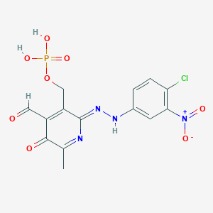 molecular formula C14H12ClN4O8P B1676840 [(2Z)-2-[(4-chloro-3-nitrophenyl)hydrazinylidene]-4-formyl-6-methyl-5-oxopyridin-3-yl]methyl dihydrogen phosphate CAS No. 860623-35-4