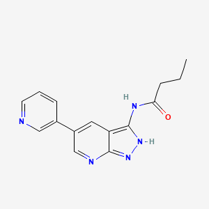 molecular formula C15H15N5O B1676843 N-(5-Pyridin-3-yl-1H-pyrazolo[3,4-b]pyridin-3-yl)butyramide CAS No. 405221-09-2