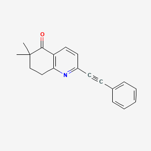 molecular formula C19H17NO B1676845 6,6-dimethyl-2-phenylethynyl-7,8-dihydro-6H-quinolin-5-one CAS No. 872122-36-6