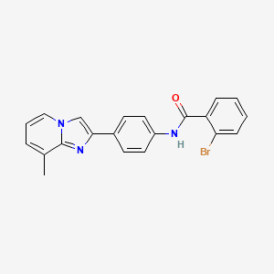 molecular formula C21H16BrN3O B1676849 2-bromo-N-(4-(8-methylimidazo[1,2-a]pyridin-2-yl)phenyl)benzamide CAS No. 691392-89-9