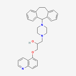 molecular formula C31H33N3O2 B1676850 1-Quinolin-5-yloxy-3-[4-(2-tricyclo[9.4.0.03,8]pentadeca-1(15),3,5,7,11,13-hexaenyl)piperazin-1-yl]propan-2-ol CAS No. 129716-45-6