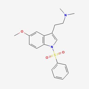 molecular formula C19H22N2O3S B1676853 2-[1-(benzenesulfonyl)-5-methoxyindol-3-yl]-N,N-dimethylethanamine CAS No. 263384-65-2