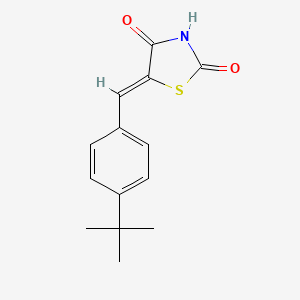 molecular formula C14H15NO2S B1676854 (5Z)-5-[(4-tert-butylphenyl)methylidene]-1,3-thiazolidine-2,4-dione CAS No. 1639209-60-1