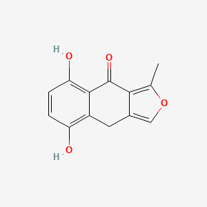 molecular formula C13H10O4 B1676859 5,8-Dihydroxy-3-methyl-4-(9H)-naphtho(2,3-c)furanone CAS No. 150045-18-4