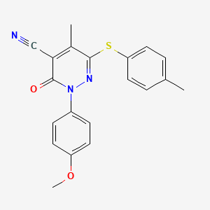 6-[(4-Methylphenyl)thio]-2,3-dihydro-2-(4-methoxyphenyl)-5-methyl-3-oxo-4-pyridazinecarbonitrile