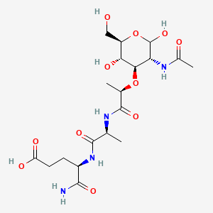 molecular formula C19H32N4O11 B1676867 N-(Acetylmuramoyl)-L-alanyl-D-isoglutamine CAS No. 53678-77-6