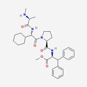 molecular formula C33H44N4O5 B1676875 methyl 1-{(2S)-2-cyclohexyl-2-[(N-methyl-L-alanyl)amino]acetyl}-L-prolyl-beta-phenyl-L-phenylalaninate CAS No. 1001600-54-9