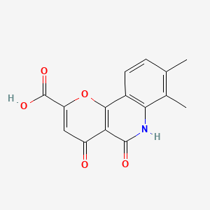 molecular formula C15H11NO5 B1676879 7,8-Dimethyl-4,5-dioxo-5,6-dihydro-4h-pyrano[3,2-c]quinoline-2-carboxylic acid CAS No. 63768-47-8