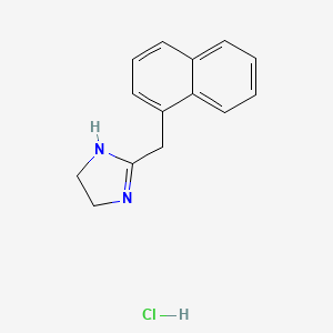 molecular formula C14H14N2.ClH<br>C14H15ClN2 B1676944 Naphazoline Hydrochloride CAS No. 550-99-2