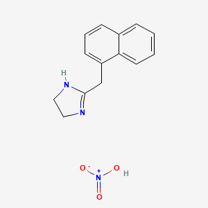 molecular formula C14H14N2.HNO3<br>C14H15N3O3 B1676945 Naphazoline Nitrate CAS No. 5144-52-5