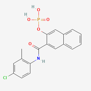 molecular formula C18H15ClNO5P B1676969 N-(4-Chloro-2-methylphenyl)-3-(phosphonooxy)naphthalene-2-carboxamide CAS No. 2616-72-0
